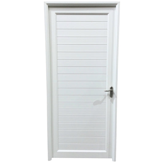 PUERTAS UPVC 3X7 CON MARCO 75MM BLANCO IZQUIERDA PG03 CON BISAGRAS Y CERRADURA