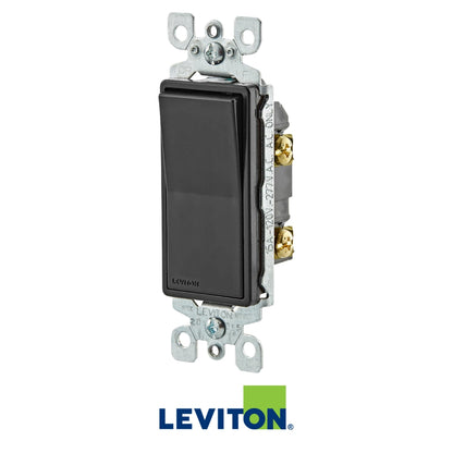 INTERRUPTOR SENCILLO DECORA NEGRO 120/277V 15A LEVITON
