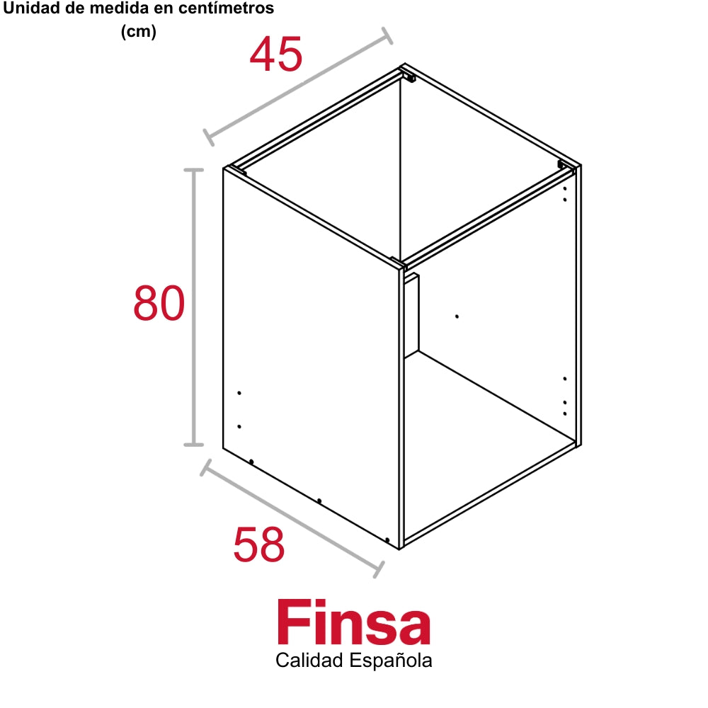MODULO DE FREGADERO PRO 800 x 450 x 580 ALUMINIO RH
