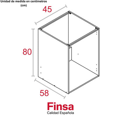 MODULO DE FREGADERO PRO 800 x 450 x 580 ALUMINIO RH