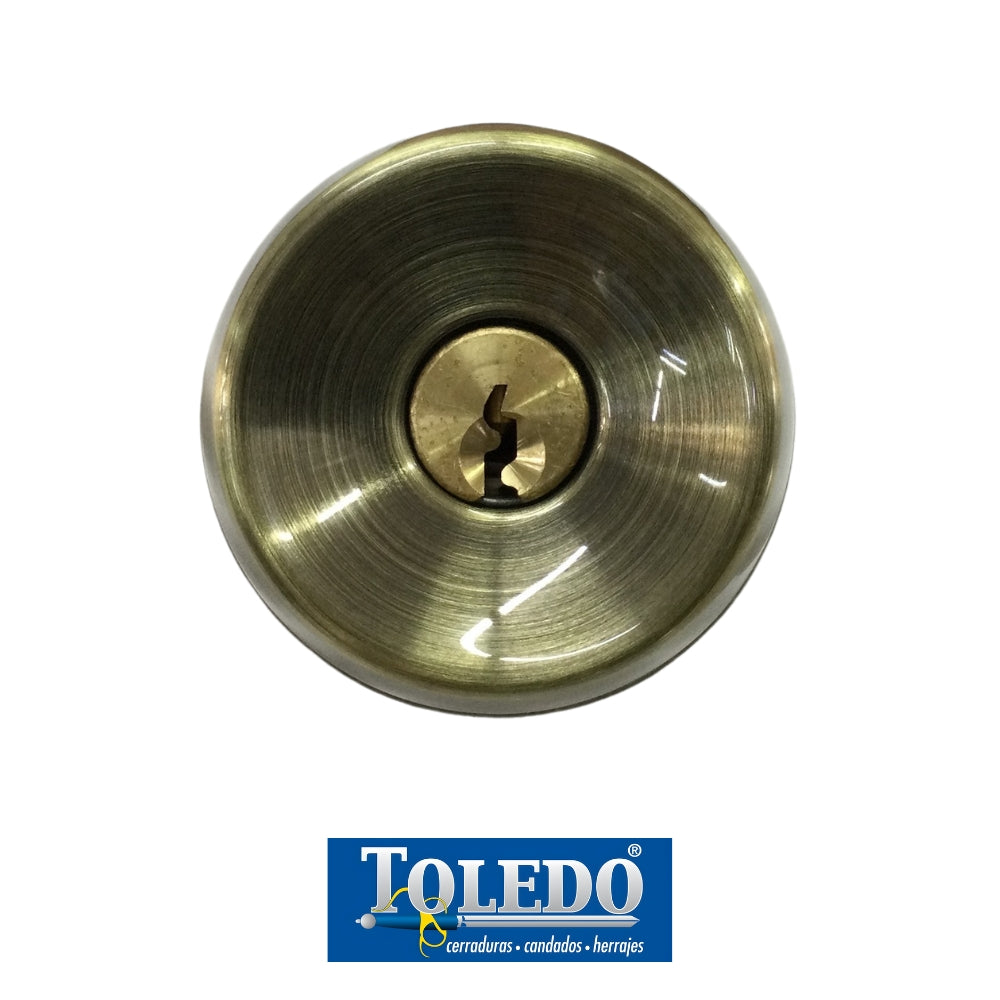 CERRADURA DE POMO MALAGA LLAVE-BOTON BRONCE ANTIGUO TOLEDO