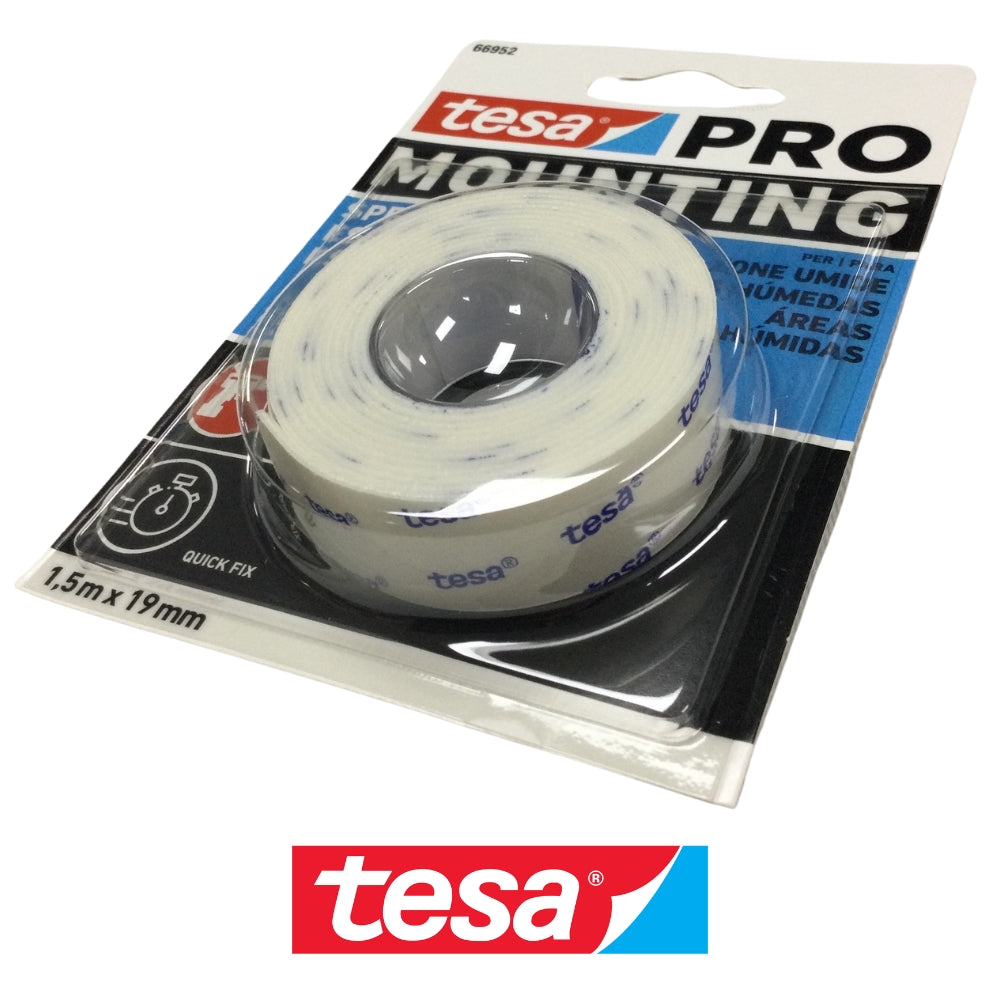 CINTA ADHESIVA DOBLE CARA PARA MONTAR ESPEJOS TESA PRO BLISTER 1.5M X 19MM  TES 669520-301