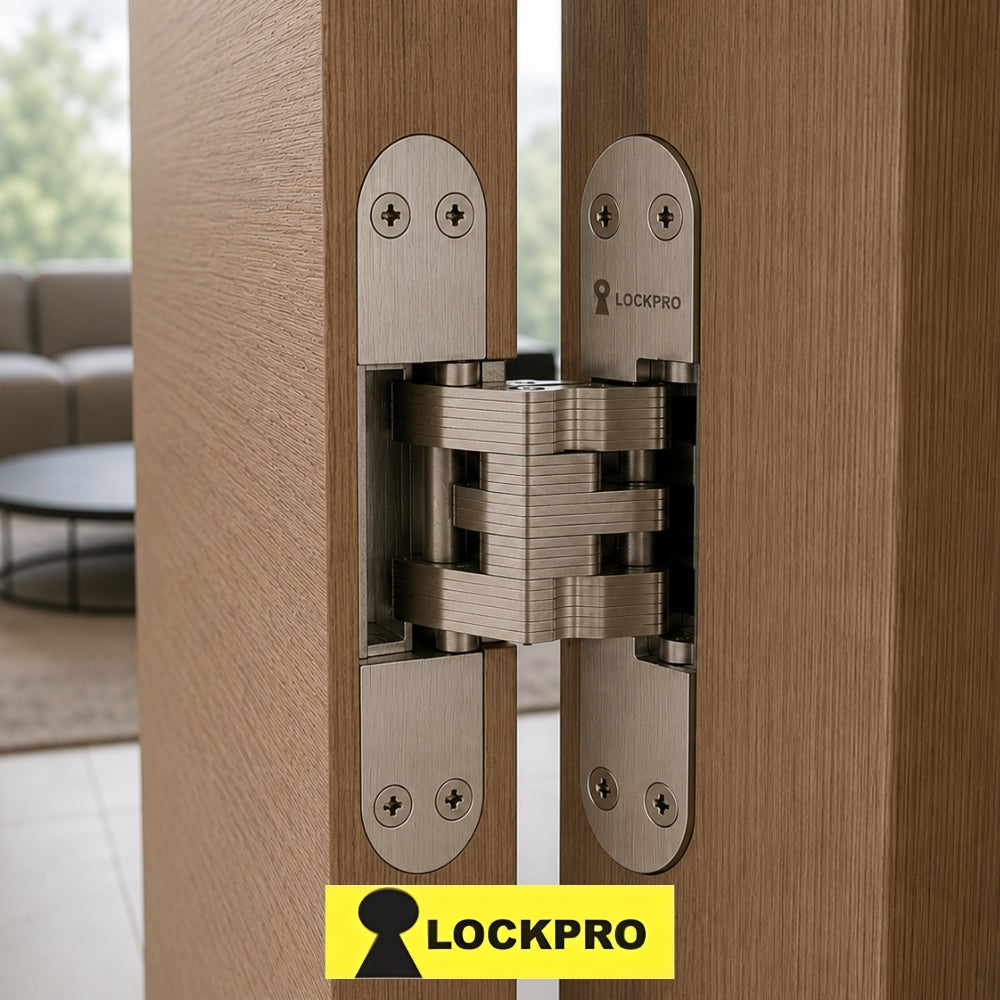 BISAGRA OCULTA 40MM SATIN NIQUEL 2544 LOCKPRO