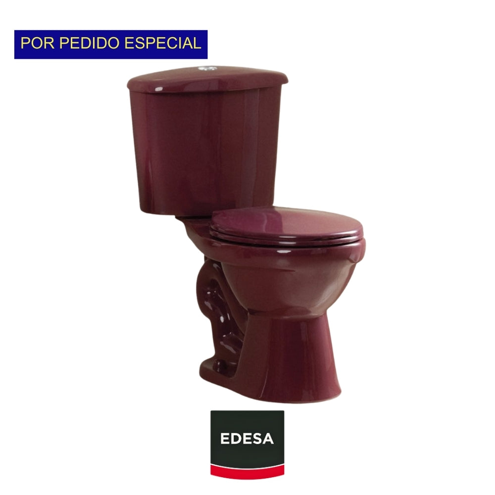 INODORO DOS PIEZAS REDONDO COLOR CHERRY EVOLUTION EDESA