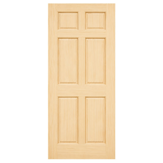 PUERTA PARA INTERIOR DE PINO SIN NUDOS COLONIAL 6 PANELES (3X7)