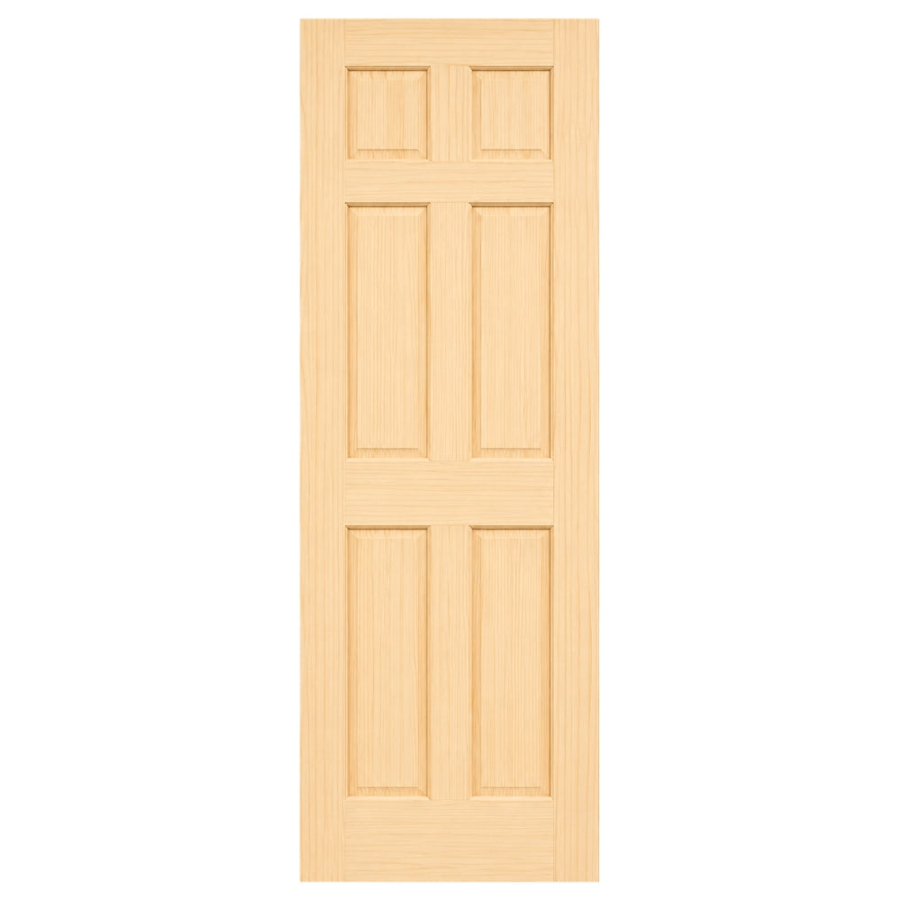 PUERTA PARA INTERIOR DE PINO SIN NUDOS COLONIAL 6 PANELES (2X7)