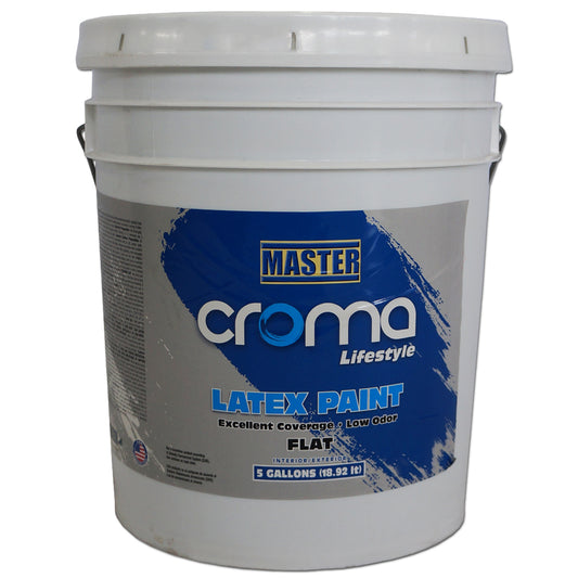 PINTURA PARA INTERIOR CROMA FLAT LATEX PAINT BLANCO 5 GALONES VV1529P MASTER