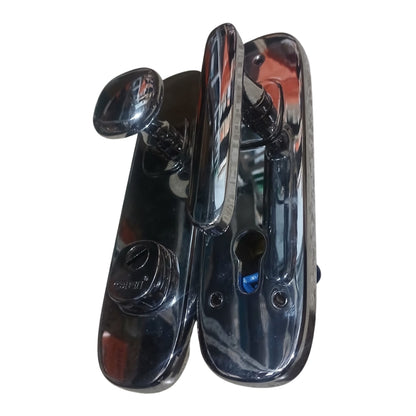 MANIGUETA CON CUBRE CILINDRO PARA PUERTA MULTIPUNTOS PLATEADA IZQUIERDA SECURE