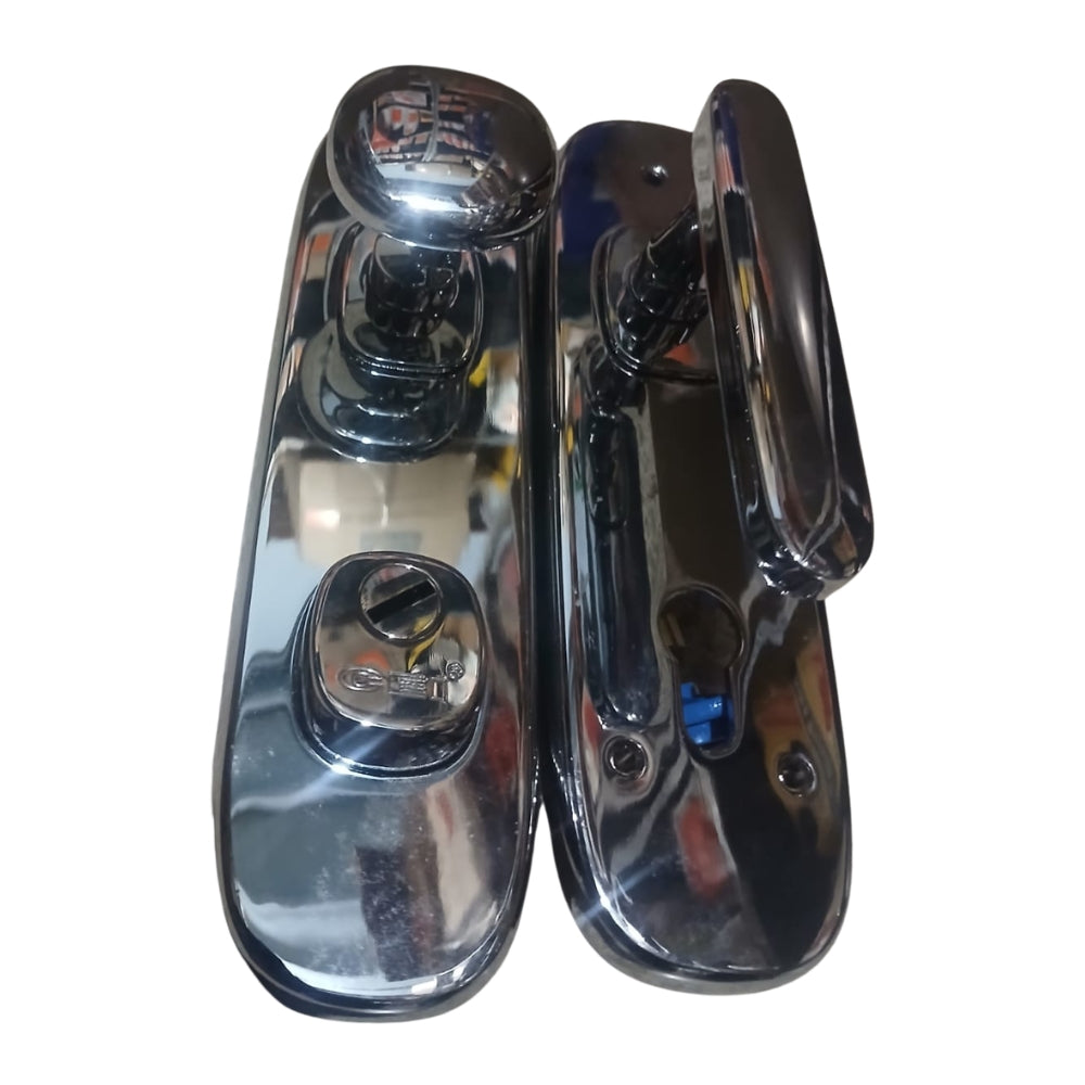 MANIGUETA CON CUBRE CILINDRO PARA PUERTA MULTIPUNTOS PLATEADA IZQUIERDA SECURE