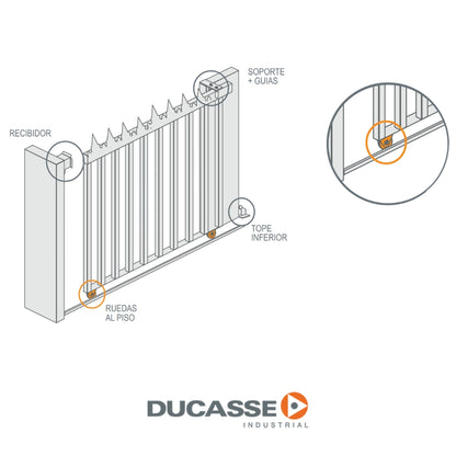 RUEDA CON BASE PARA PORTONES DE 60 MM