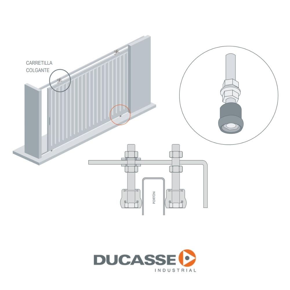 GUIA SIMPLE 25MM NYLON PARA PORTONES DUCASSE