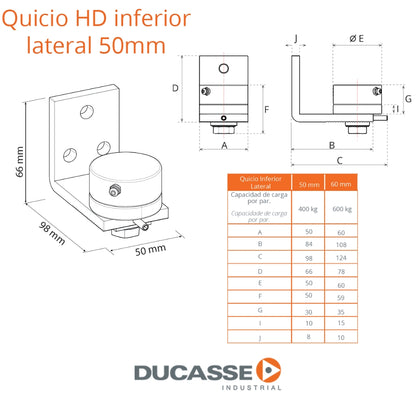 QUICIO HD INFERIOR LATERAL 50MM DUCASSE