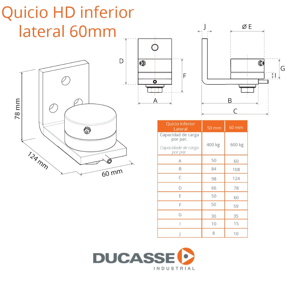 QUICIO HD INFERIOR LATERAL 60MM DUCASSE