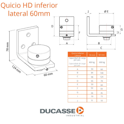 QUICIO HD INFERIOR LATERAL 60MM DUCASSE