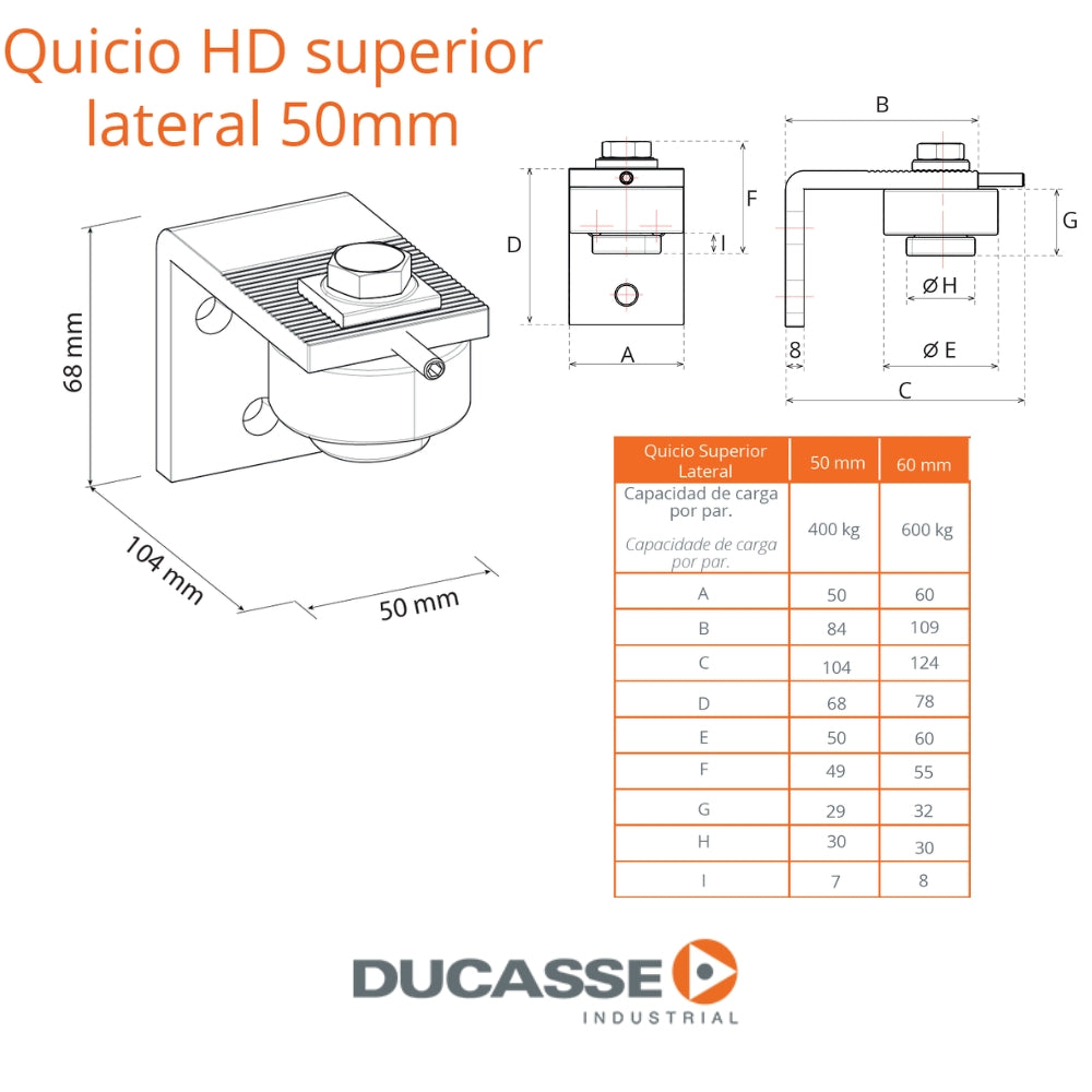 QUICIO HD SUPERIOR LATERAL 50MM DUCASSE