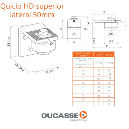 QUICIO HD SUPERIOR LATERAL 50MM DUCASSE