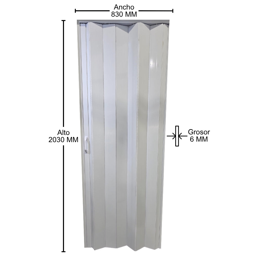 PUERTA PLEGABLE PVC 2030×830x6mm BLANCO (F6101W1)