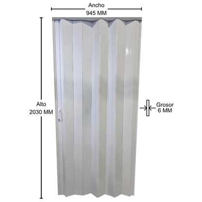 PUERTA PLEGABLE PVC 20330X945X6MM BLANCA (F6101W2)