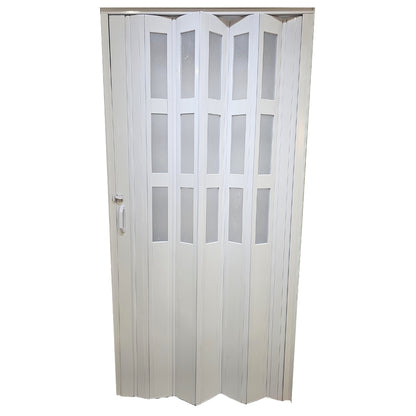 PUERTA PLEGABLE PVC 2030X1060X12MM BLANCA MITAD VIDRIO Y PVC (F12K07W3)