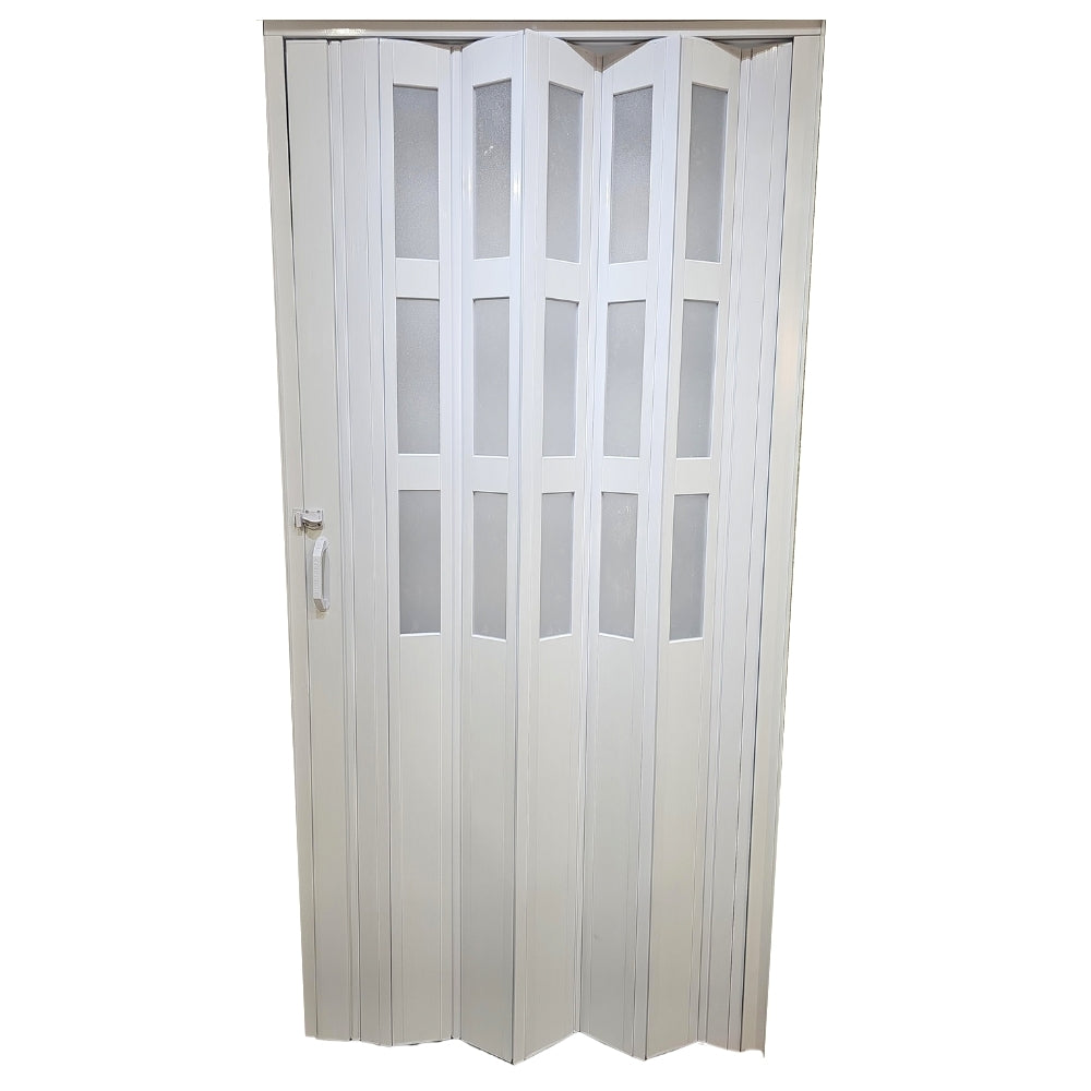 PUERTA PLEGABLE PVC 2030X1060X12MM BLANCA MITAD VIDRIO Y PVC (F12K07W3)