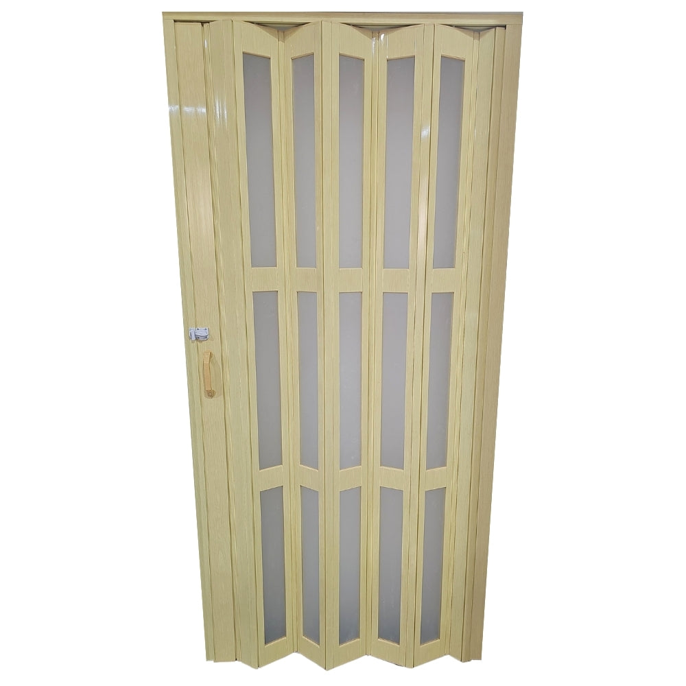 PUERTA PLEGABLE PVC 2030X1060X12MM BEIGE FULL VIDRIO (F1219B3)