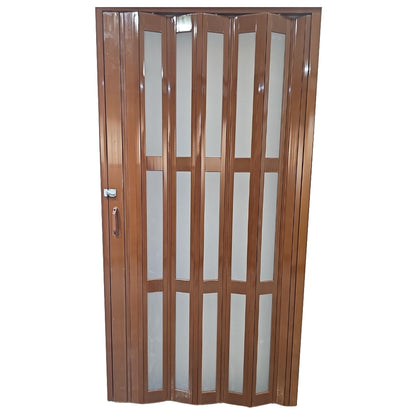 PUERTA PLEGABLE PVC 2030X1060X12MM BCHOCOLATE FULL VIDRIO (F1219DB3)