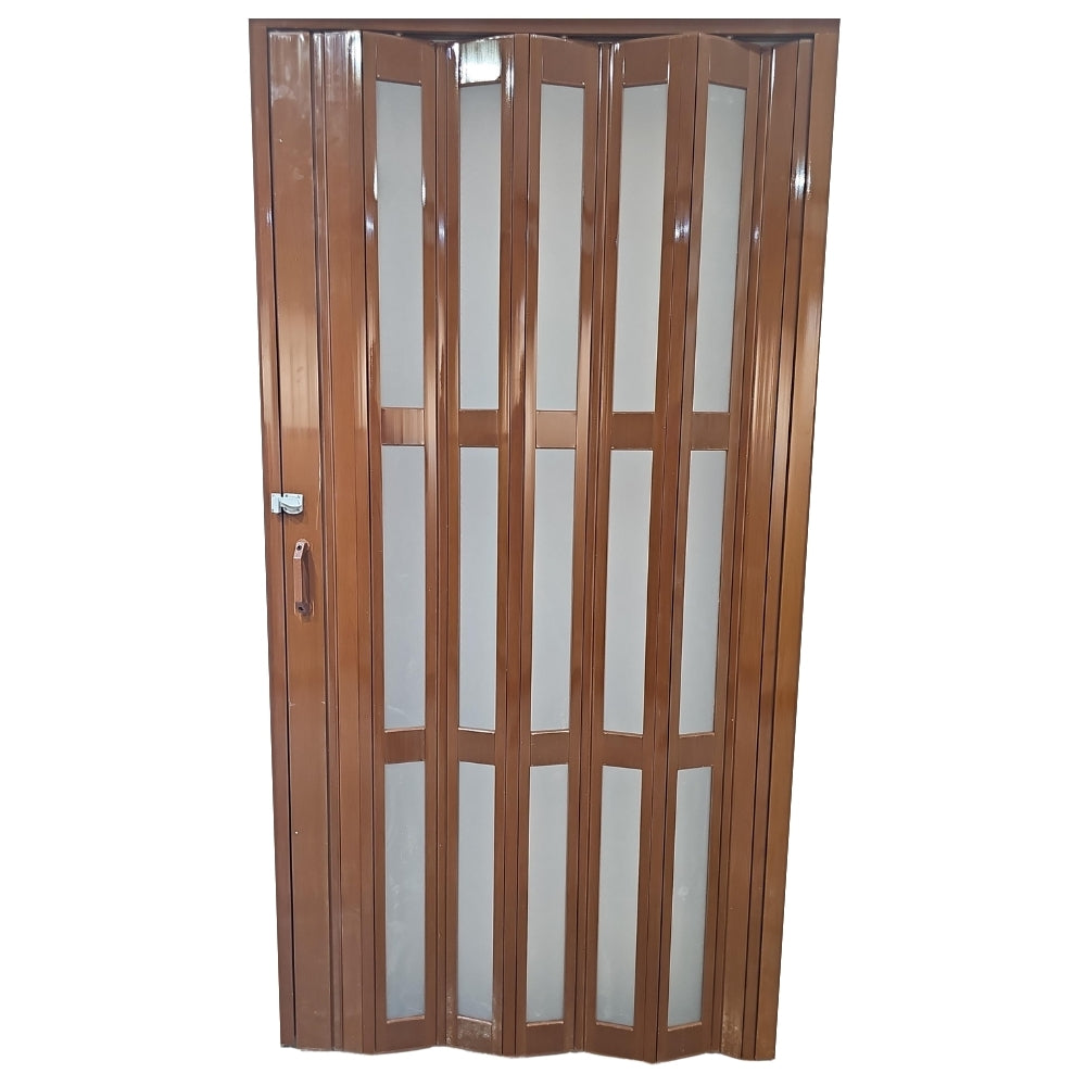 PUERTA PLEGABLE PVC 2030X1060X12MM BCHOCOLATE FULL VIDRIO (F1219DB3)