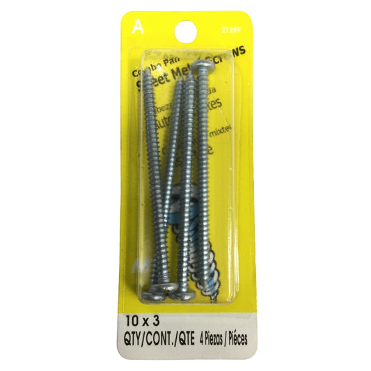 TORNILLO PARA LAMINA COMBO PAN HEAD ZINCADO #10 x 3 PULGADAS