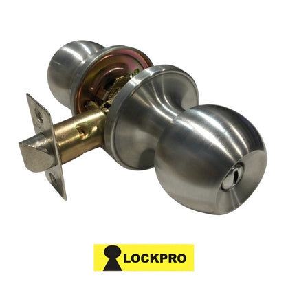 CERRADURA DE POMO DE BAÑO ACABADO ACERO INOXIDABLE 607 LOCKPRO