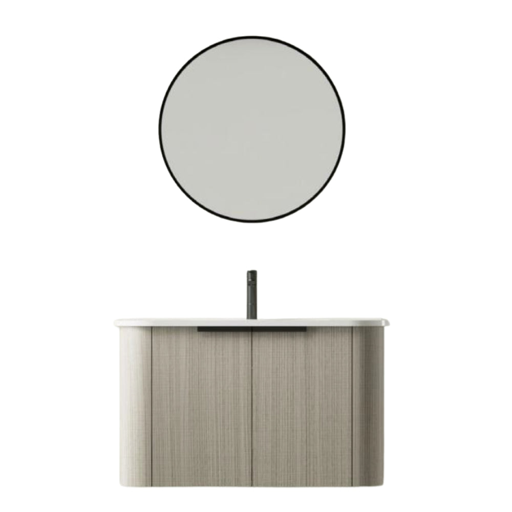 MUEBLE DE BAÑO DE PVC CON LAVAMANO Y GRIFERIA ESSENCE 80X46.5X50 CM INCLUYE ESPEJO 60X60 CM CAP117-80 GLG