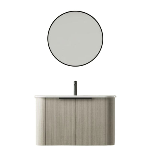 MUEBLE DE BAÑO DE PVC CON LAVAMANO Y GRIFERIA ESSENCE 80X46.5X50 CM INCLUYE ESPEJO 60X60 CM CAP117-80 GLG