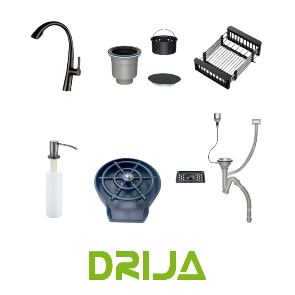 FREGADOR DE EMPOTRAR SENCILLO DE ACERO INOXIDABLE SATINADO 61CM DE LUJO (RAGUSA 61)