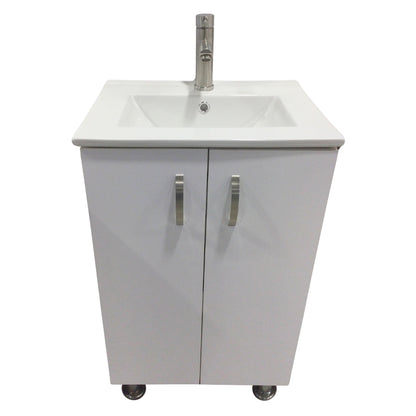 MUEBLE DE BANO CON LAVAMANOS Y GRIFERIA 2 PUERTAS 0.51*0.41*0.86 M COLOR BLANCO FB18011 MOD. YKL-V001 RH