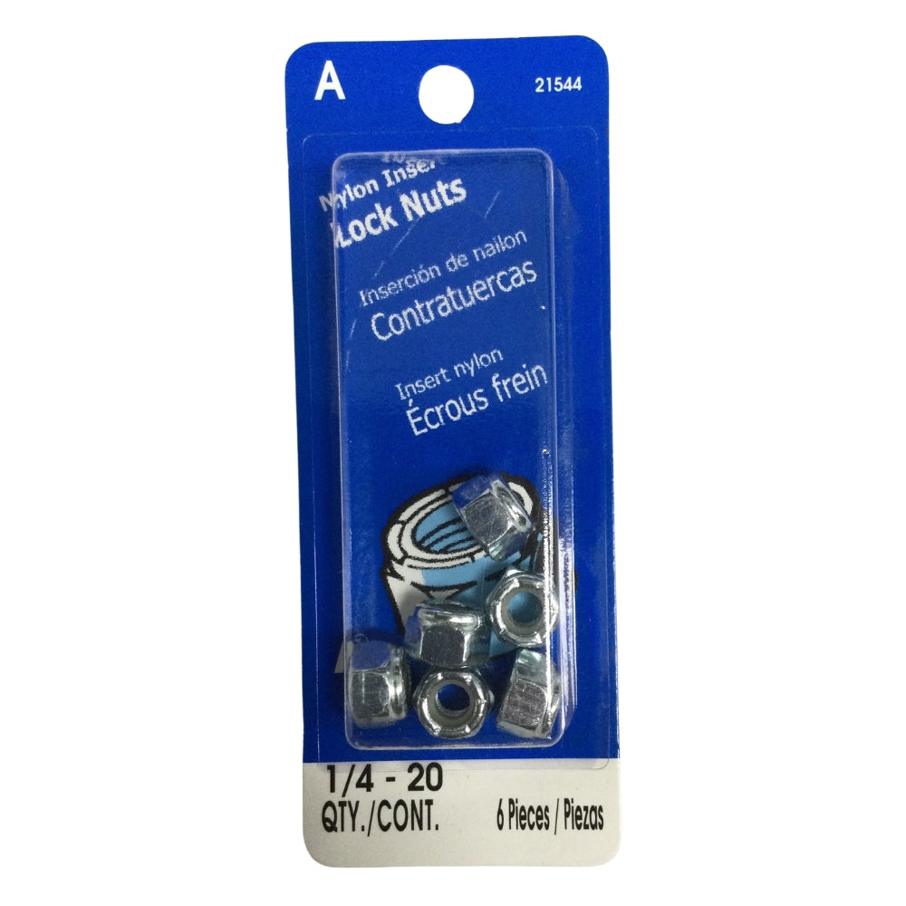 TUERCA AUTOBLOCANTE INSERTO NYLON 1/4 PULGADAS-20 ROSCA ESTANDAR