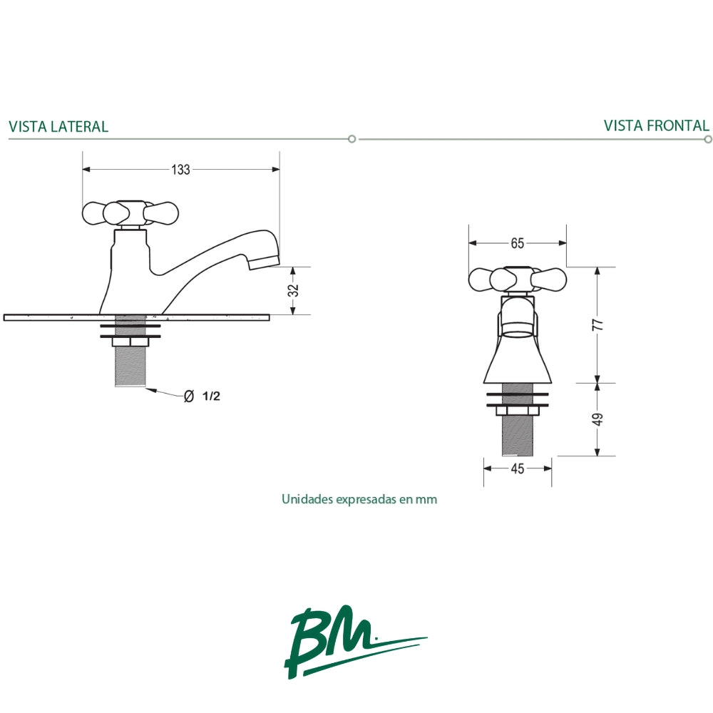 LLAVE DE LAVAMANOS INDIVIDUAL SEVILLA BM-33003