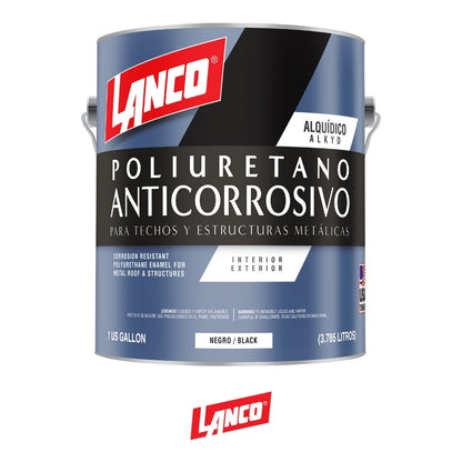 PINTURA ANTICORROSIVO POLIURETANO NEGRO GALON MM92-4 LANCO