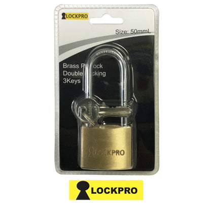 CANDADO DE 50MM ARCO LARGO BRONCE  LOCKPRO