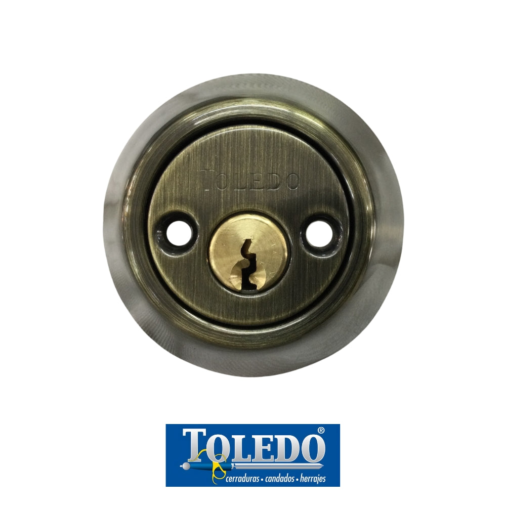 CERRADURA DEADBOLT LLAVE-LLAVE BRONCE ANTIGUO TOLEDO