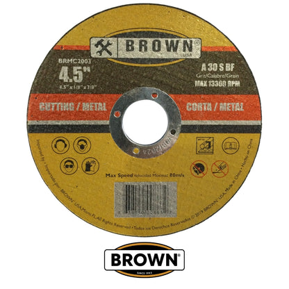 DISCO DE CORTE DE METAL FLAT 4.5 IN  X 1/8 X 5/8 IN
