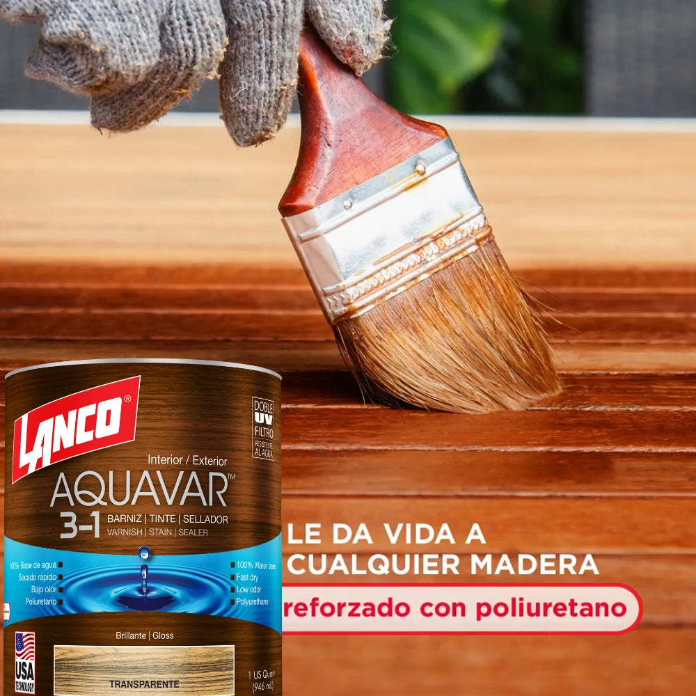 BARNIZ AQUAVAR TRANSPARENTE 1/4 AQ1368-5  LANCO