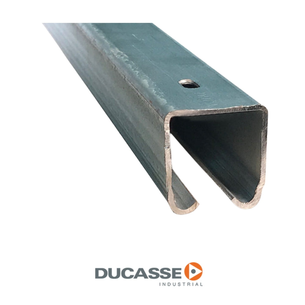 RIEL U GALVANIZADO PARA PORTON COLGANTE 100 KG  3M PARA RODAJA DN-80PL DUCASSE