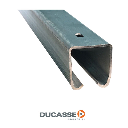 RIEL U GALVANIZADO PARA PORTON COLGANTE 100 KG  3M PARA RODAJA DN-80PL DUCASSE