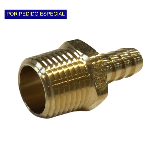 CONECTOR MACHO PARA MANGUERA GAS 3/8 PULGADASX1/2 PULGADAS
