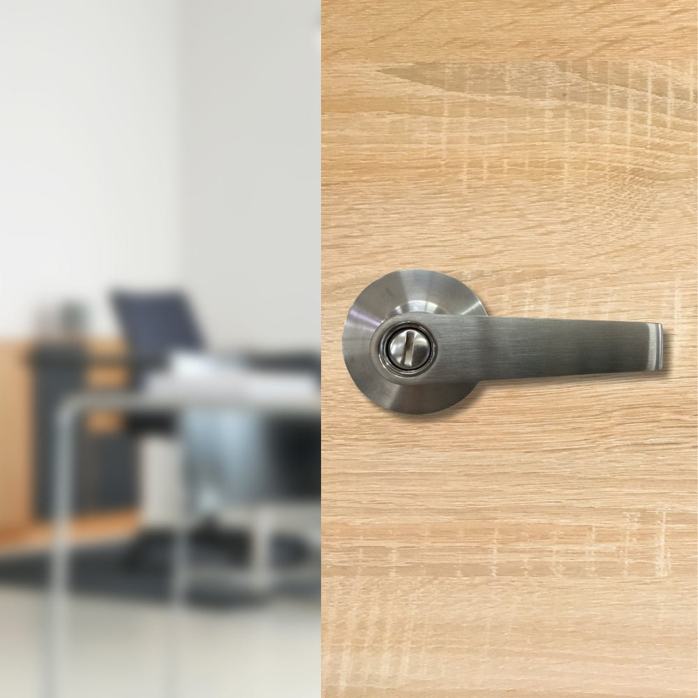 CERRADURA BAÑO CON MANIJA GRADO 2 SATIN NIQUEL SIN LLAVE/BOTON 9802 LOCKPRO