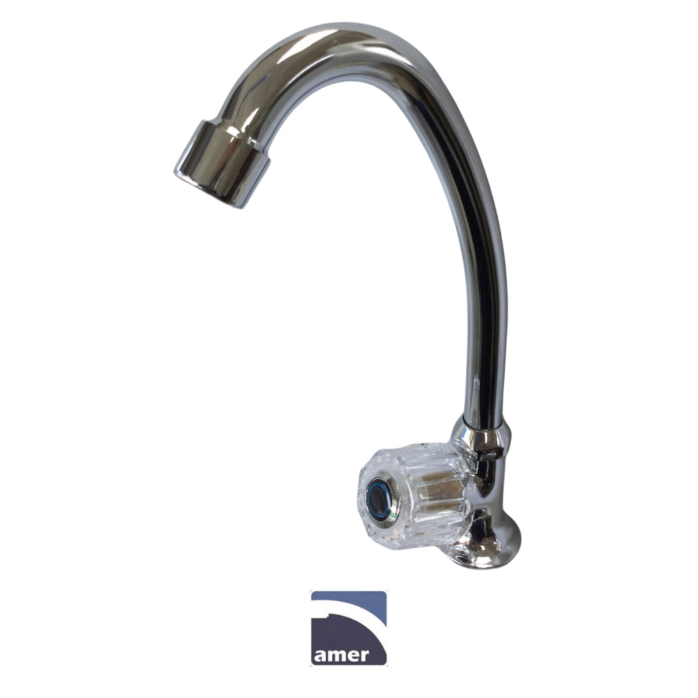 LLAVE PARA FREGADOR SENCILLA TIPO CUELLO DE GANSO AMER