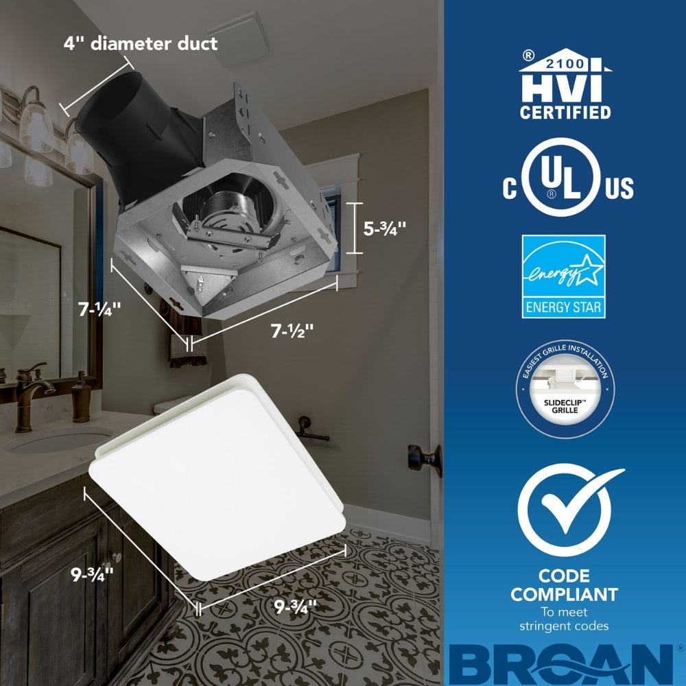 EXTRACTOR DE BAÑO PARA TECHO 80 CFM (BE8) 3018148