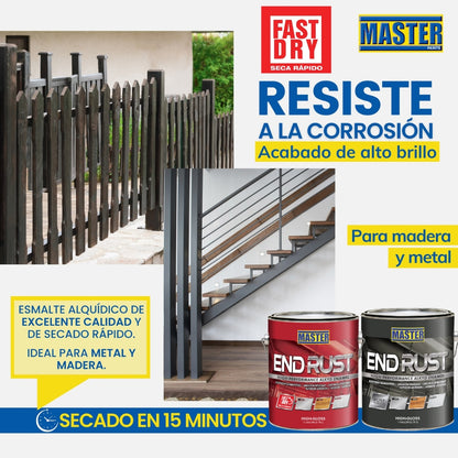 ESMALTE DE ACEITE ANTICORROSIVO BASE SECADO RAPIDO END RUST FAST DRY ACCENT GALON VV2780P MASTER