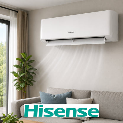 AIRE ACONDICIONADO HISENSE, 18KBTU, SEER 17. INVERTER, BLANCO (AT182DK)
