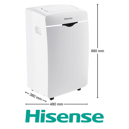 AIRE ACONDICIONADO PORTÁTIL HISENSE, 12K BTU, ON/OFF, WIFI R32 BLANCO, (AP-12CW1RNXS20)