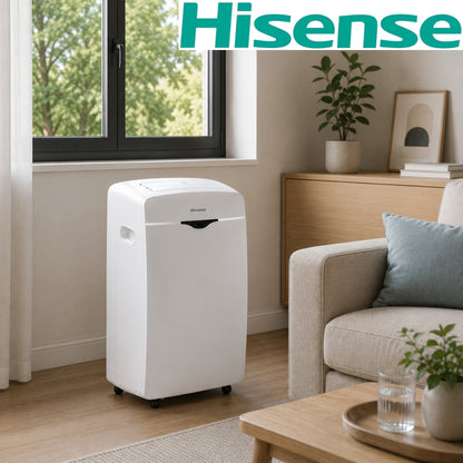 AIRE ACONDICIONADO PORTÁTIL HISENSE, 12K BTU, ON/OFF, WIFI R32 BLANCO, (AP-12CW1RNXS20)